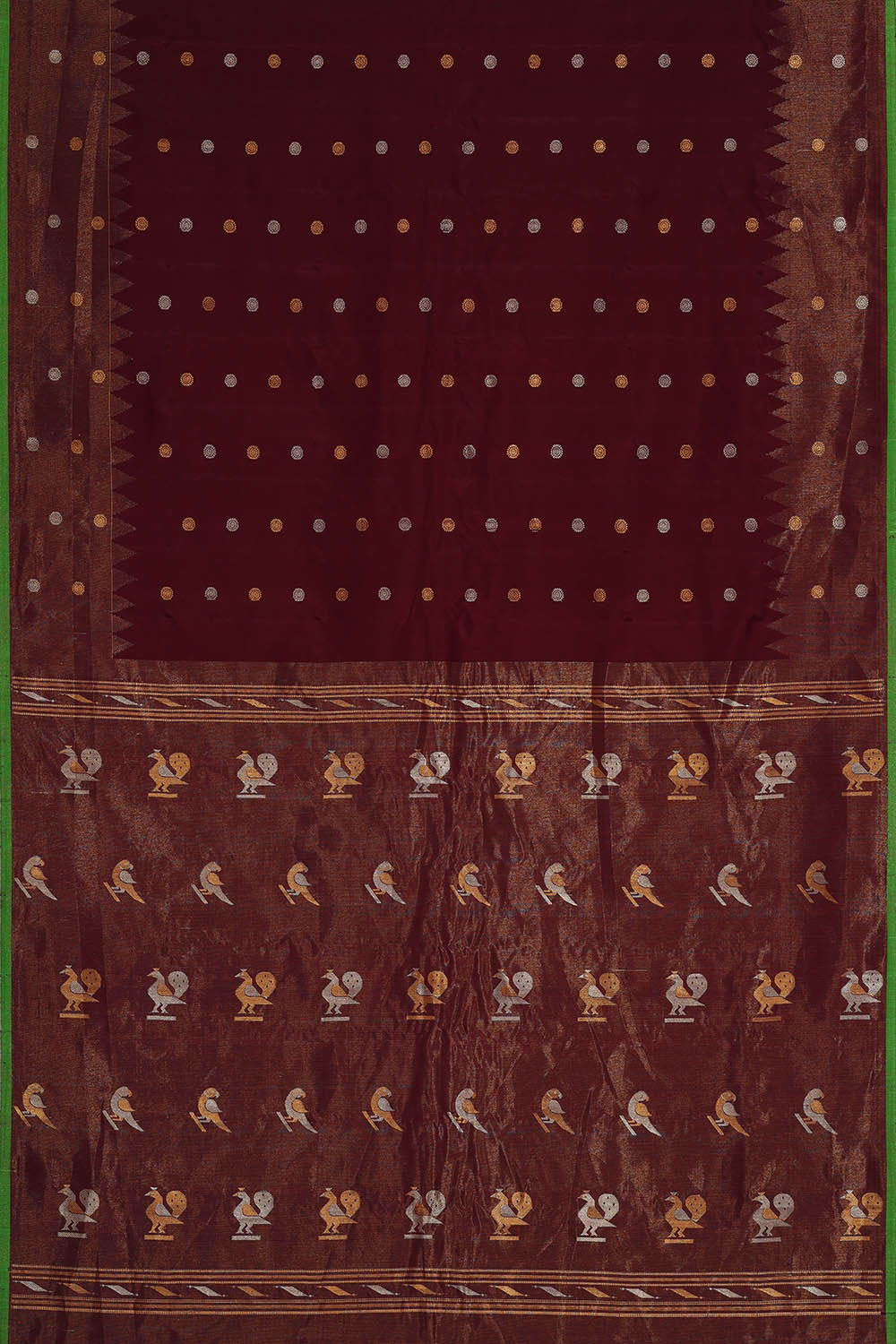 Image of Gadwal Silk Maroon Saree